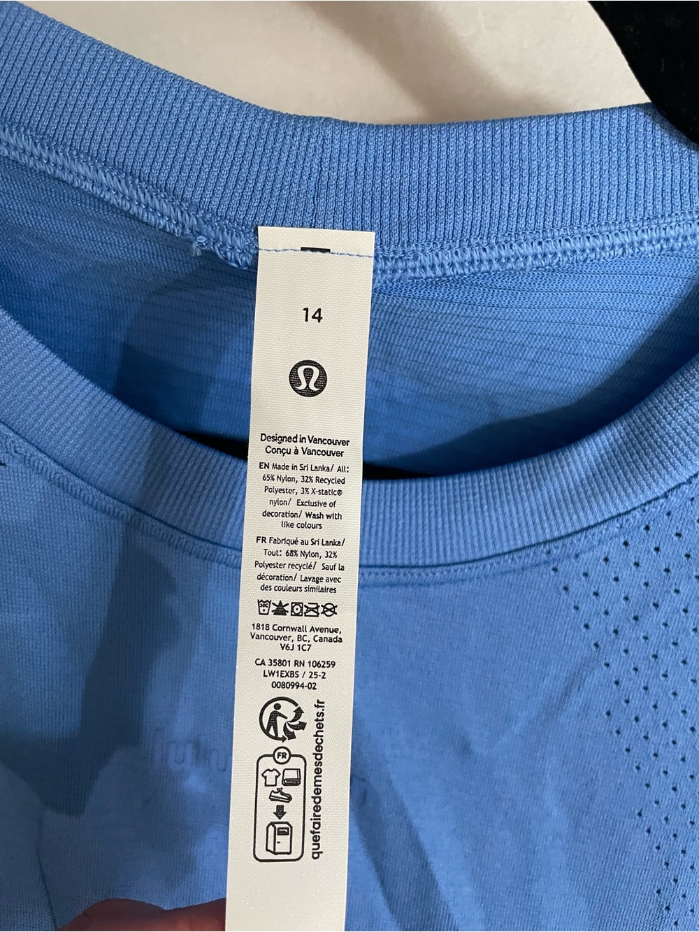 Lululemon NWT Swiftly High Low Cropped Tank Top Pool Party Blue Size 14 - Picture 7 of 11